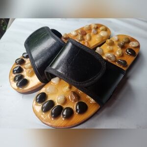 Black Stone Accupressure Massage Sandals